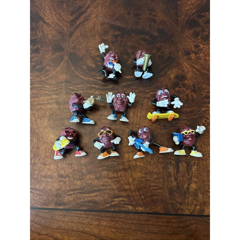 California Raisins Lot Of 9 Original Figures Vintage From 1980's Music Skate